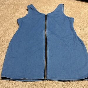 Iris Denim Sleeveless Zip Up Front Dress 3X
